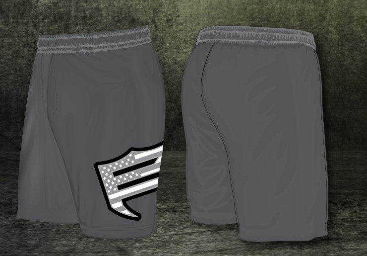 4 Way Stretch Micro Short | Charcoal stars and stripes