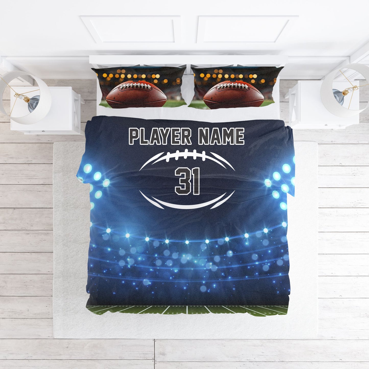 Full Size Football Bedding With 2 Pillow Cases